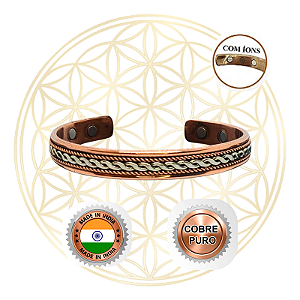 Bracelete de Cobre Magnético Ajustável FLUIR - TWIST 2TONS