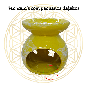 Rechaud e Aromatizador de Porcelana Esmaltada - Amarelo PEQUENOS DEFEITOS