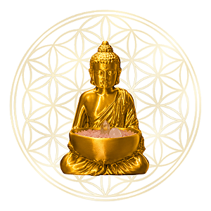 Estátua Buda Zen com Tigela - Dourado