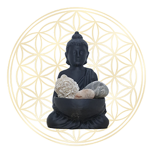 Estátua Buda Zen com Tigela - Chumbo