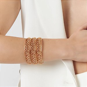 Bracelete Abaulado Trabalhado Vazado