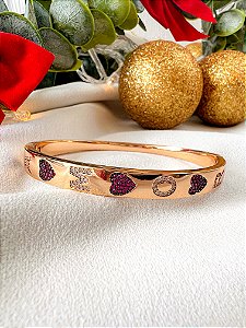 Bracelete coração amor cravejados