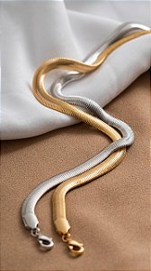 Colar malha lacraia dourado 6mm