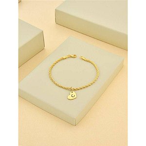 Pulseira cordão baiano com pingente letra personalizada