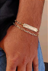 Pulseira masculina MELHOR PAI com NOME personalizado