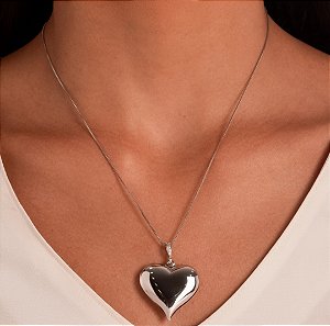 Pingente coração com micro zirconias