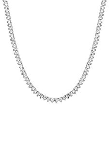 Colar Choker Riviera 4mm ródio 3 Pontas