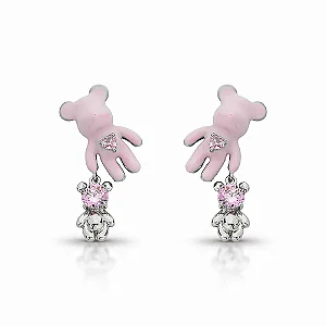 Brinco urso bear rosa duplo