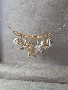 Choker Aro Com Pingentes Diversos Peixe