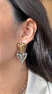 Brinco Coração Duplo Mistura de Banhos