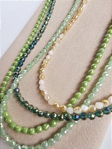 Colar Choker Pedra Cristal