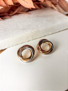 Brinco Argola Frontal Três Banhoa de Ouro 3 Frios