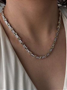 Colar Choker Riviera X Inspired Com Zircônias Tiff Luxo