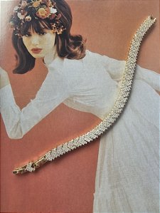 Pulseira Luxo Escama Cravejada Rígida Articulada