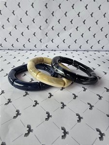Kit com 3 Pulseiras Resina Boho Marinho