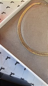Colar Choker Lacraia 8mm Trama Fechada