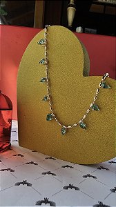 Choker Gargantilha com Gotas em Verde Turmlina