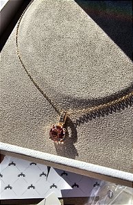 Colar Com Ponto de Luz Rosa Claro