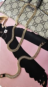 Conjunto Colar Choker e Pulseira Lacraia  7mm