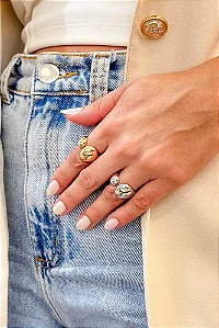 Anel de Regular Dourado Folheado a Ouro ou rodio