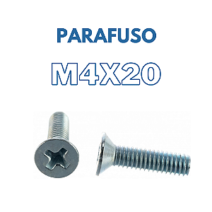 Parafuso Máquina M4x20mm cabeça chata