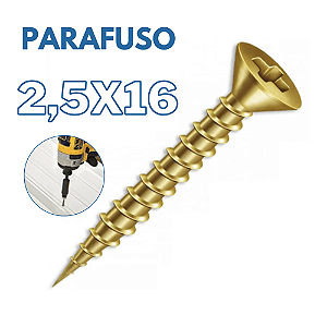Parafuso 2,5x16mm Cabeça Chata