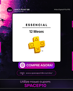 PLAYSTATION PLUS ESSENTIAL 12 MESES PS4 OU PS5 – MÍDIA DIGITAL