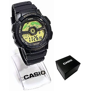Relógio Masculino Casio Esportivo Hora Mundial 48 Cidades AE-1100W-1BVDF