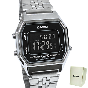Relógio Casio Digital Vintage Feminino Prateado LA680WA-1BDF