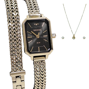 Relógio Technos Feminino Duas Voltas Mini Dourado 5Y20IX/1P
