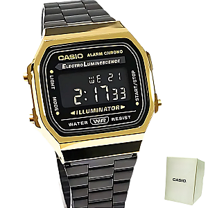 Relógio Unissex Casio Digital Vintage Preto A168WEGB-1BDF