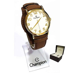 Relógio Champion Masculino Analógico Pulseira Couro Marrom CN20211S