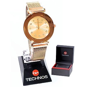 Relógio Technos Feminino Crystal Rosé 2035MSB/4J