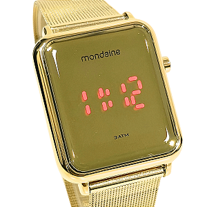Relógio Mondaine Feminino Digital Led Dourado 32171LPMVDE1