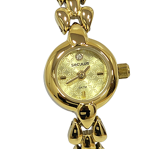 Relógio Seculus Feminino Analógico Dourado Mini 44030LPSVDA1