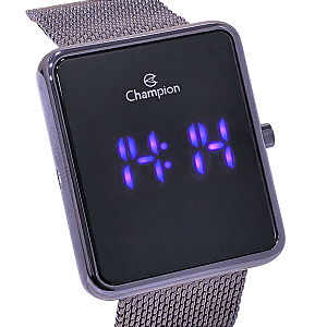Relógio Champion Feminino Digital Led Espelhado Roxo CH40080I