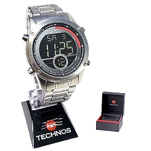 Relógio Technos Masculino Digital Prateado Casual BJ3463AA/1K