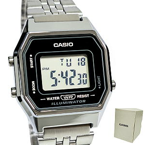 Relógio Casio Digital Vintage Fashion Prateado LA680WA-1DF