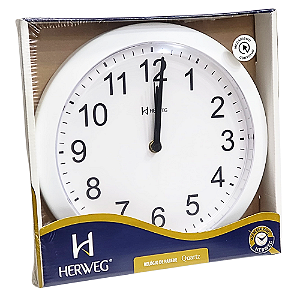 Relógio de Parede Herweg Quartz Analógico Redondo Branco 660043 - 021