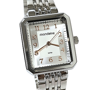 Relógio Mondaine Feminino Analógico Prateado Quadrado 32358L0MVNE2