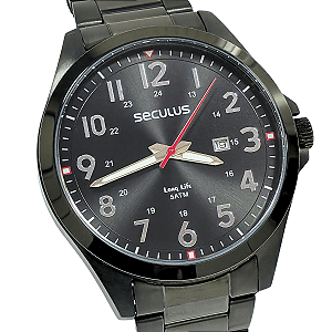Relógio Seculus Masculino Analógico Preto Long Life 44232GPSVPA3