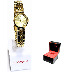 Relógio Mondaine Feminino Analógico Dourado Mini 32391LPMVDE1