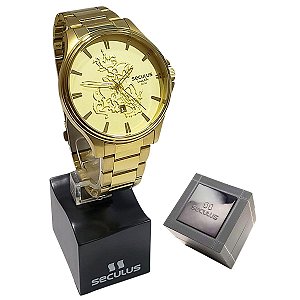 Relógio Seculus Masculino Analógico São Jorge 44009GPSKDA1K1