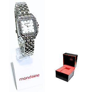 Relógio Mondaine Feminino Analógico Prateado Quadrado 32777L0MVNE2