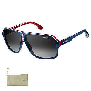 Óculos de Sol Carrera Azul Vermelho 1001/S 8RU Tamanho 62