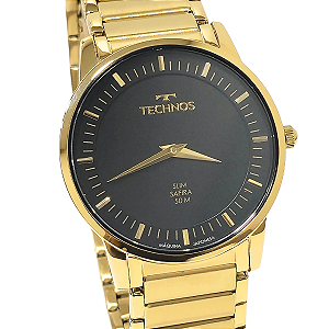 Relógio Technos Masculino Analógico Slim Safira Dourado GL22AA/1P