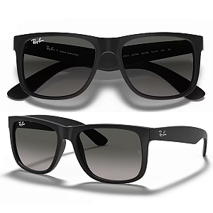 Óculos de Sol Ray Ban Justin Classic Preto Fosco RB4165L Tamanho 55