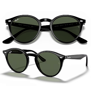 Óculos De Sol Ray Ban Redondo Black RB2180 Tamanho 49