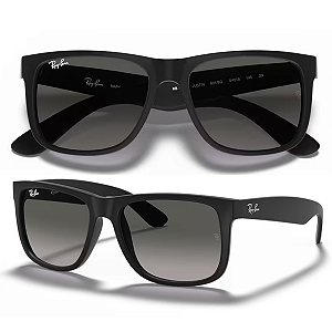 Óculos De Sol Ray Ban Justin Classic Preto Fosco RB4165L Tamanho 57