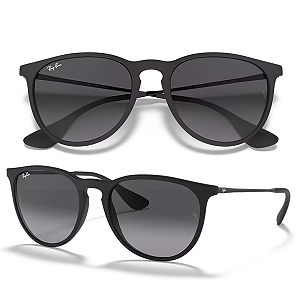 Óculos De Sol Ray Ban Erika Classic Preto Fosco RB4171L Tamanho 54